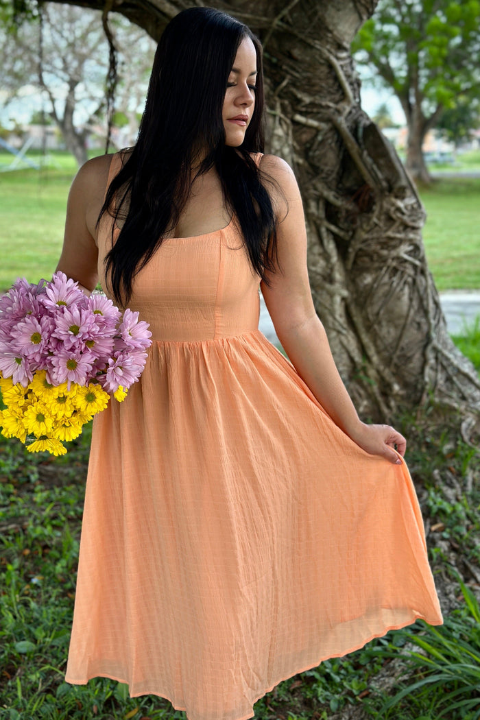 Apricot midi dress